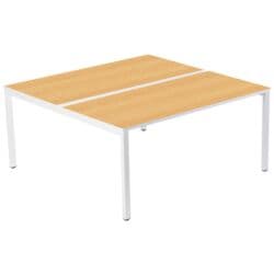 easyDesk by Paperflow bureau double easy Desk 120 cm, 4 pieds blanc