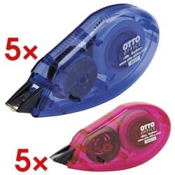 5x OTTO Office Roller de correction jetable Mr. Roller 4,2 mm / 8,5 m avec 5x Roller de correction jetable  Mrs. Roller 