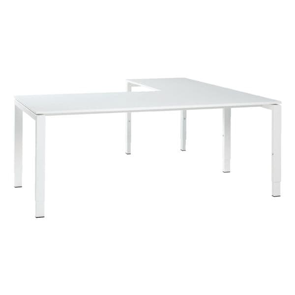Bisley Bureau d'angle Leuven 220 cm, 4 pieds argent