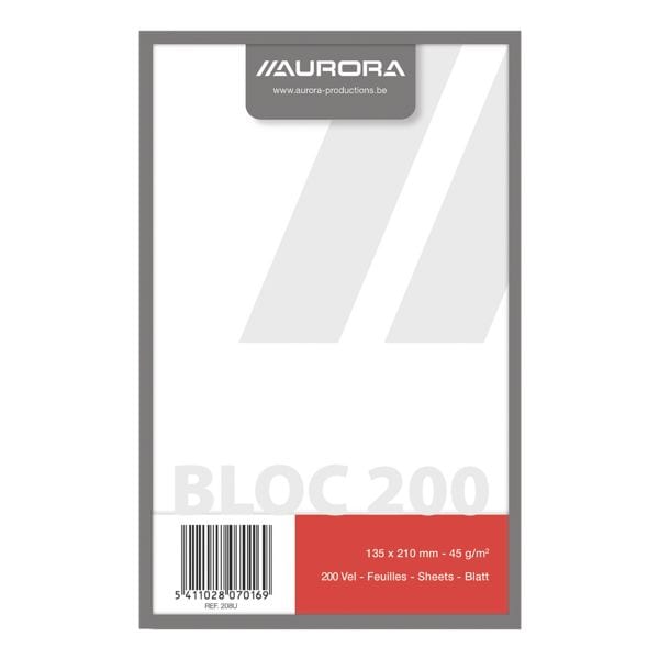 Aurora bloc-notes, format spcial, neutre, 200 feuille(s)