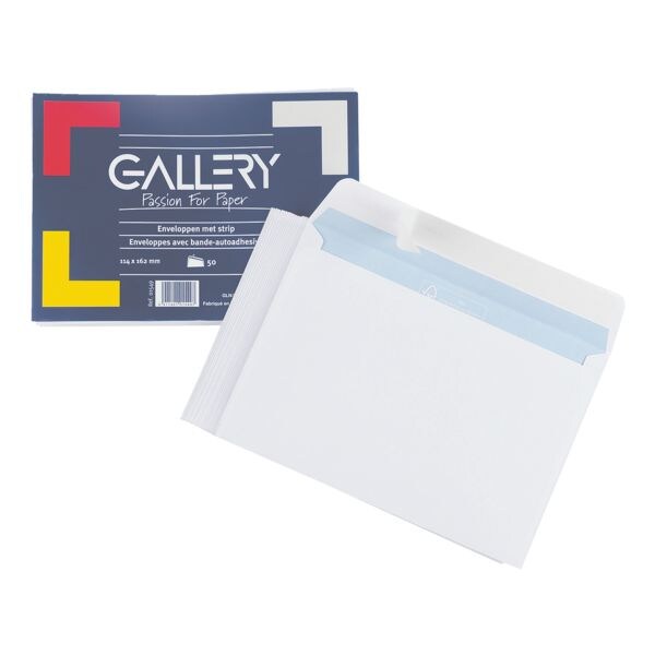 enveloppes GALLERY enveloppes 114 x 162 mm, C6 80 g/m sans fentre, fermeture  bande adhsive - 50 pice(s)