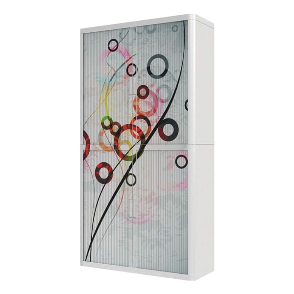 easyOffice Armoire  rideaux anneaux colors (3219C) verrouillable, 110 x 204 cm