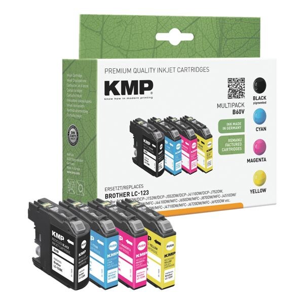 KMP Lot de cartouches équivalent Brother « LC-123 »