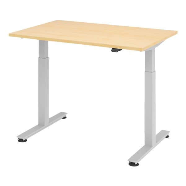 HAMMERBACHER bureau rglable en hauteur (lectrique) XMST12 Upper Desk 120 cm, pitement en L couleur aluminium