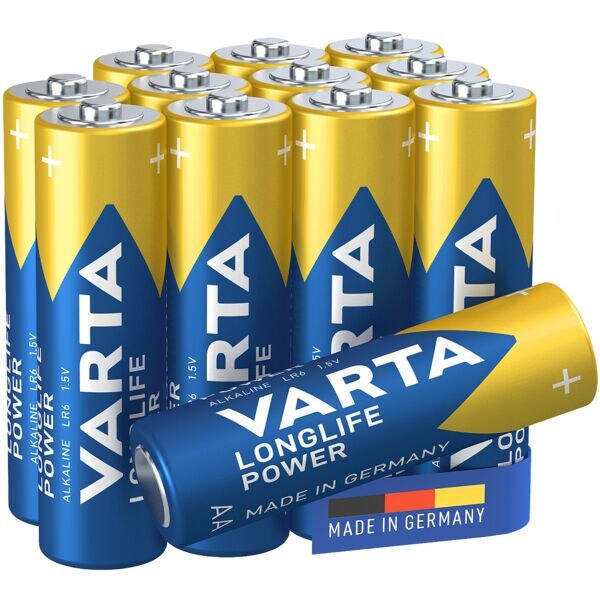 Varta Paquet de 12 piles  LONGLIFE Power  Mignon / AA / LR06