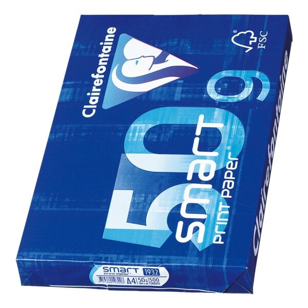 Papier imprimante multifonction A4 Clairefontaine Smart Print Paper - 500 feuilles au total Papier imprimante multifonction A4 Clairefontaine Smart Print Paper - 500 feuilles au total
