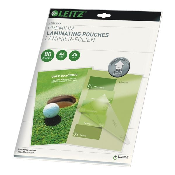 LEITZ 25 pice(s) Pochettes de plastification iLAM Pouch 7479 A4 80 