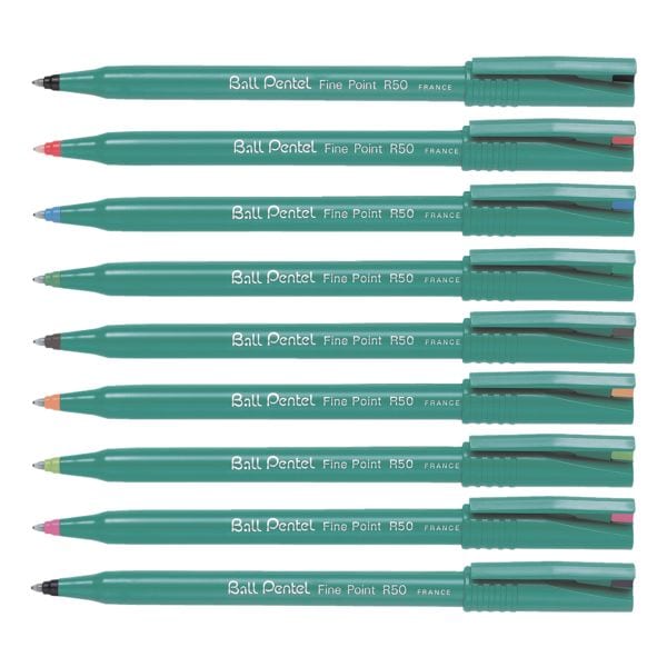 12x Stylo roller Pentel Ball Fine Point R50