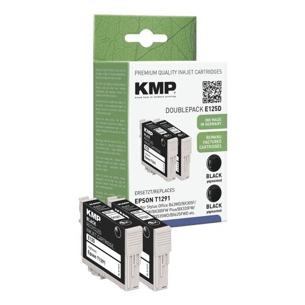 KMP Paquet de 2 cartouches d'encre quivalent Epson  T1291  noir