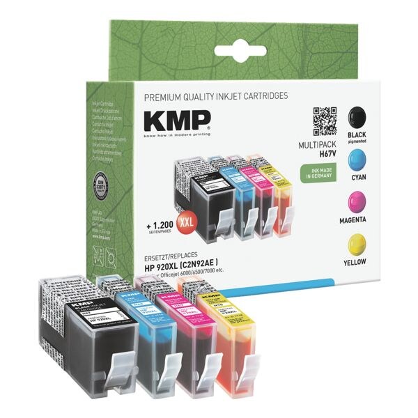 KMP Lot de cartouches XXL  H67V  quivalent Hewlett Packards N 920 XL