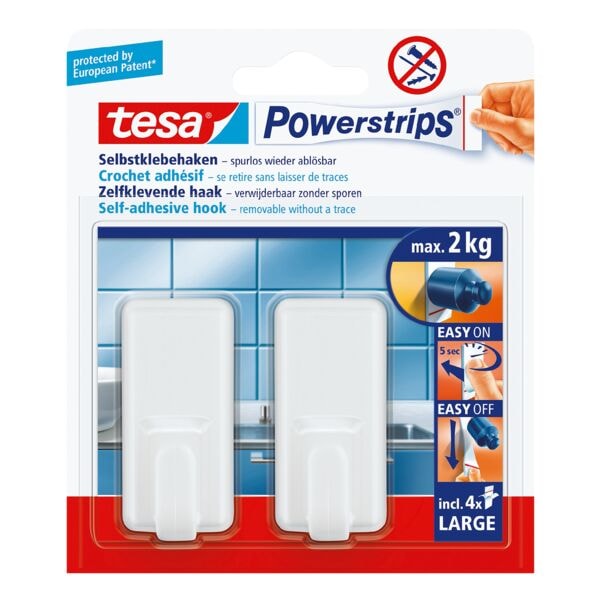 tesa Powerstrips  crochets larges  carrs 58010