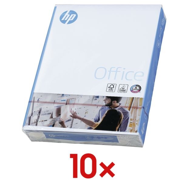 10x Papier multifonction A4 HP Office - 5000 feuilles au total, 80g/m