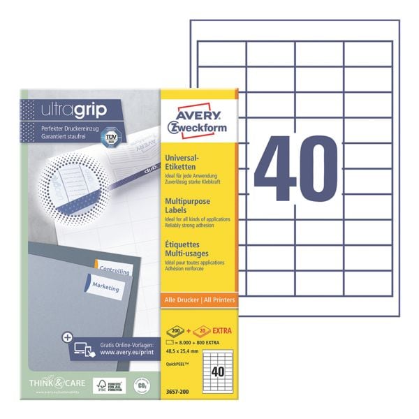 Avery Zweckform Paquet de 4000 tiquettes multi-usages  3657 