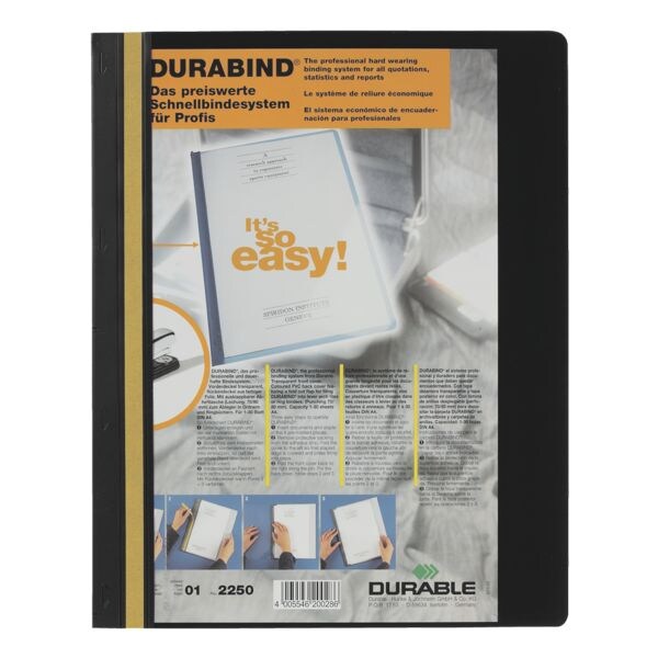 Durable Chemise  couverture transparente A4  Durabind , capacit de 30 feuilles