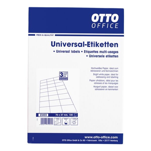 OTTO Office Paquet de 2400 tiquettes collantes universelles - C6 sans marge