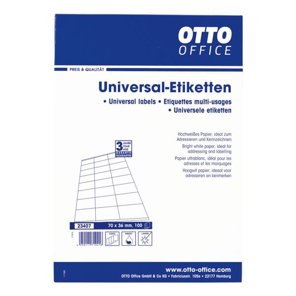 OTTO Office Paquet de 2400 tiquettes autocollantes universelles - universel sans marge