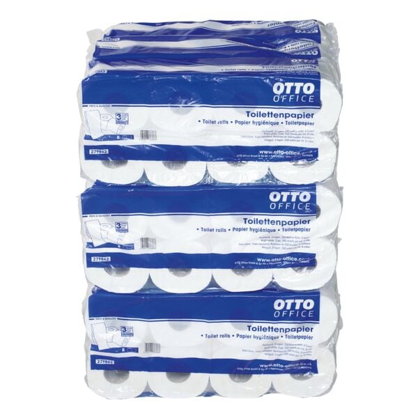 OTTO Office papier toilette Standard 3 paisseurs, blanc - 72 rouleaux (9 paquets de 8 rouleaux)