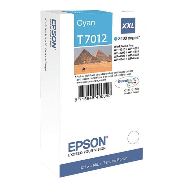 Epson Cartouche d'encre XXL  T7012  cyan
