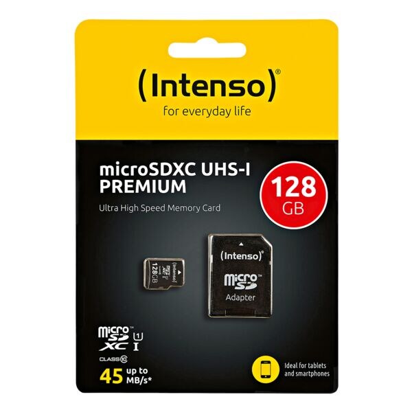 Intenso Carte mémoire microSDXC « Premium », 128GB Intenso Carte mémoire microSDXC « Premium », 128GB