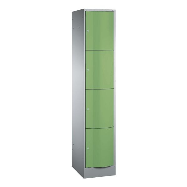 CP Armoire  casier verrouillable Resisto, 1x4, acier, sur socle, 39,6 x 195 cm