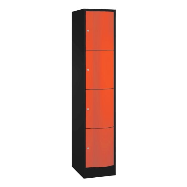 CP Armoire  casier verrouillable Resisto, 1x4, acier, sur socle, 39,6 x 195 cm