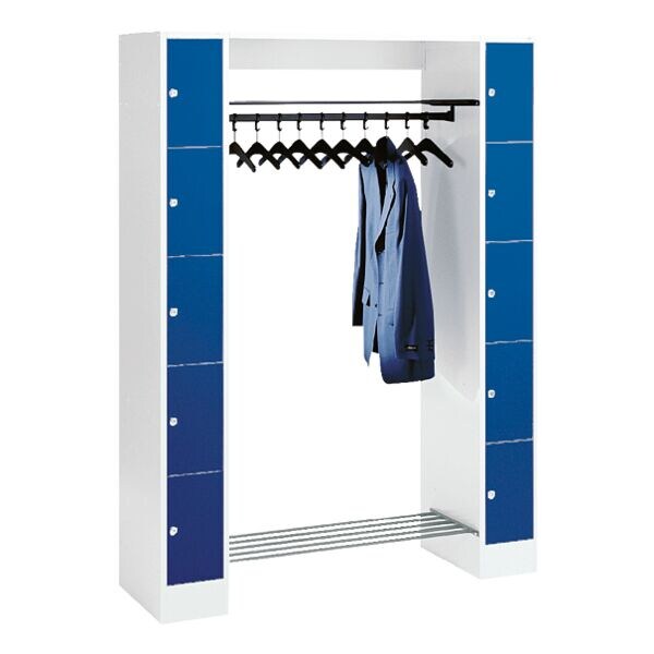 CP Armoire vestiaire ouverte penderie ouvert C + P, 2x5, acier, sur socle, 143 x 195 cm CP Armoire vestiaire ouverte penderie ouvert C + P, 2x5, acier, sur socle, 143 x 195 cm