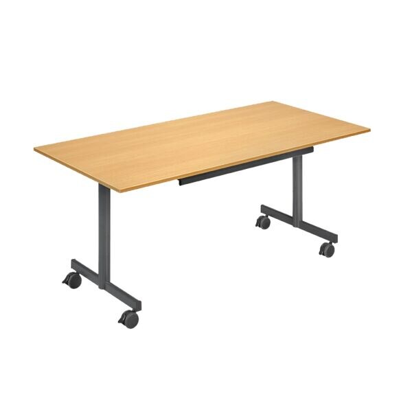 SODEMATUB table pliante mobile 120 cm, pitement en T couleur anthracite