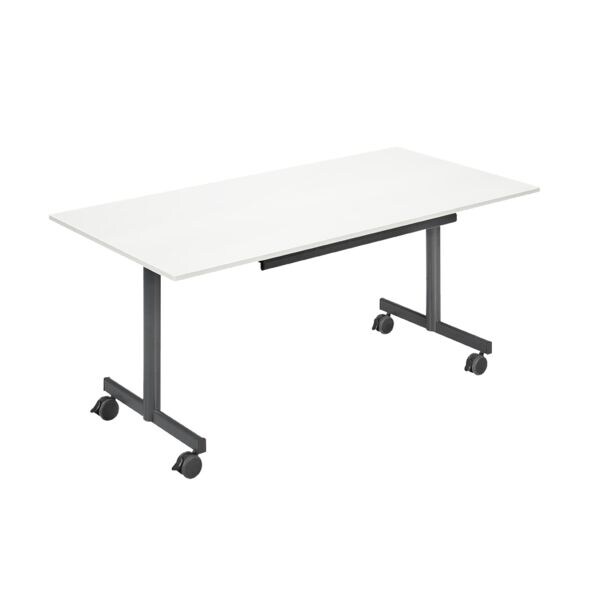 SODEMATUB table pliante mobile 140 cm, pitement en T couleur anthracite