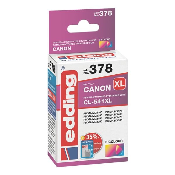 edding Cartouche d'encre équivalent Canon « CL-541XL » edding Cartouche d'encre équivalent Canon « CL-541XL »