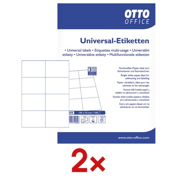 OTTO Office 2x paquet de 800 tiquettes universelles