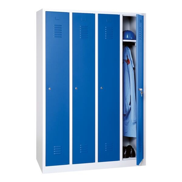 Gürkan Armoire vestiaire, 4x1, acier, sur socle, 117 x 180 cm
