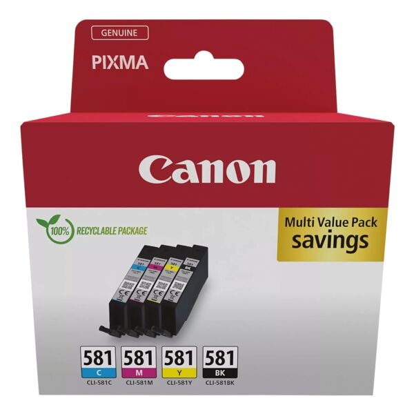 Canon Cartouche jet d'encre « CLI-581 BK/C/M/Y » Canon Cartouche jet d'encre « CLI-581 BK/C/M/Y »