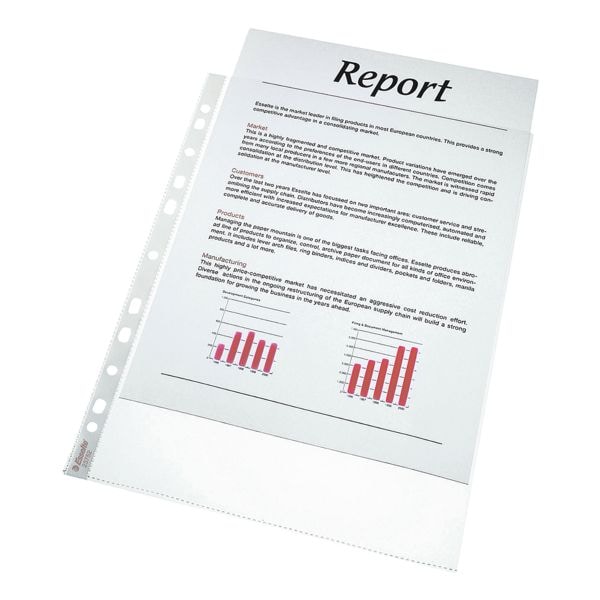 Esselte pochette perfor�e Standard A4 grain�, ouverture en haut - 100 pi�ce(s)