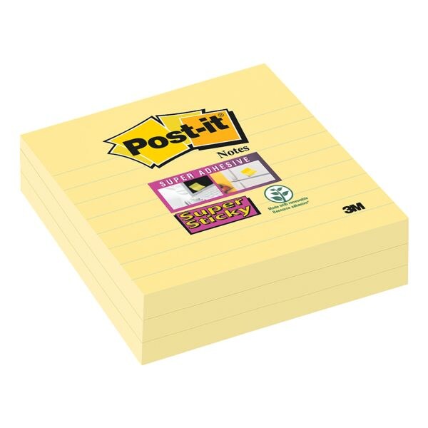 3x Post-it Super Sticky bloc de notes repositionnables Notes 10,1 x 10,1 cm, 210 feuilles au total, jaune
