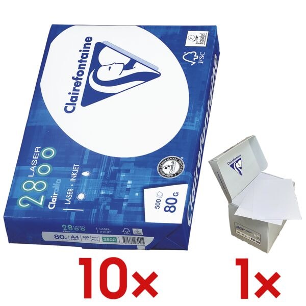 Feuilles A4 blanches 80 G/M² Clairefontaine - 1 ramette