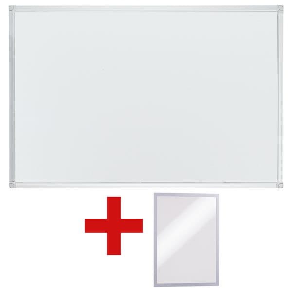 OTTO Office Tableau blanc, 90x60 cm avec Cadre d'affichage aimant  Duraframe A5 