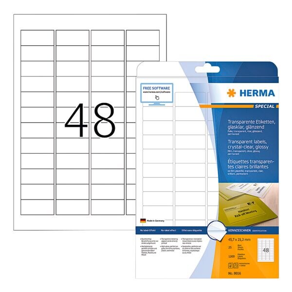 Herma tiquette transparentes film  Special  1200 pices