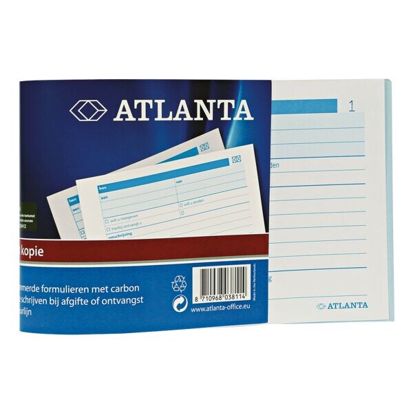 Atlanta Carnet  souches A6 avec carbone 1-100 A6 lign - 200 feuilles