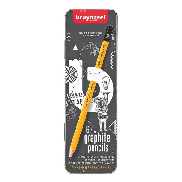 Bruynzeel crayons graphite Bruynzeel , 2B/HB/H/4B/B/2H, sans gomme