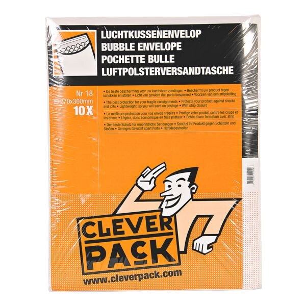 Cleverpack 10 pice(s) pochettes d'expdition -  bulles, 27x36 cm