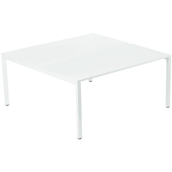 easyDesk by Paperflow bureau double 140 cm, 4 pieds blanc