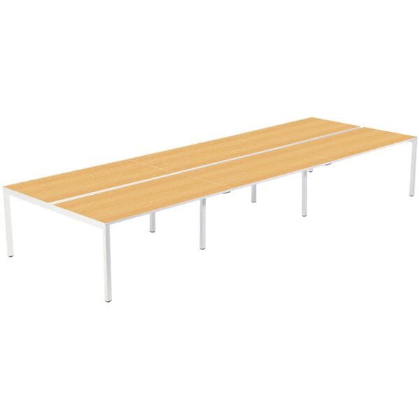 easyDesk by Paperflow bureau double 480 cm, 8 pieds blanc