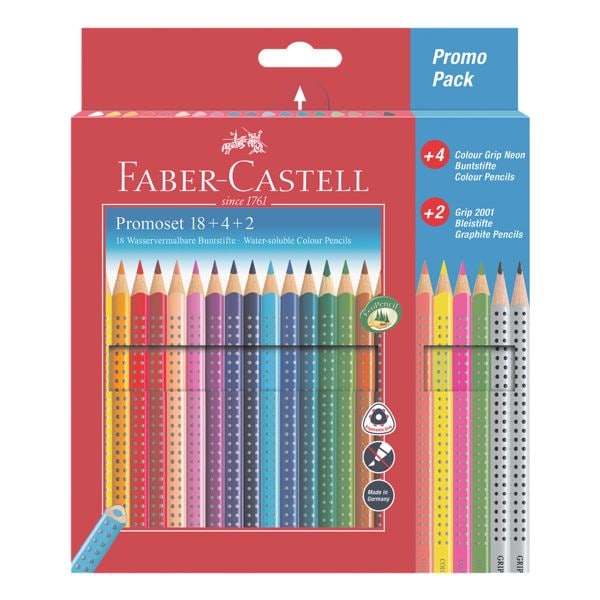 Faber-Castell Paquet de 24 crayons de couleur en promo  Colour GRIP 