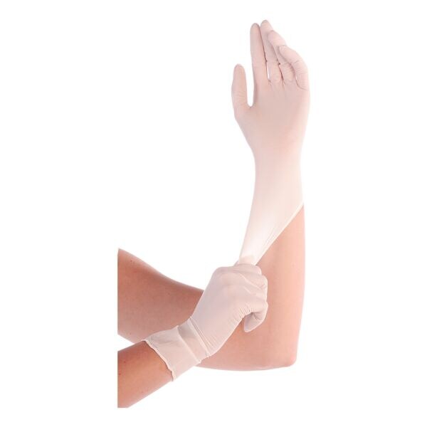 100 Franz Mensch gants jetables Safe Super-Stretch nitrile, Taille L blanc