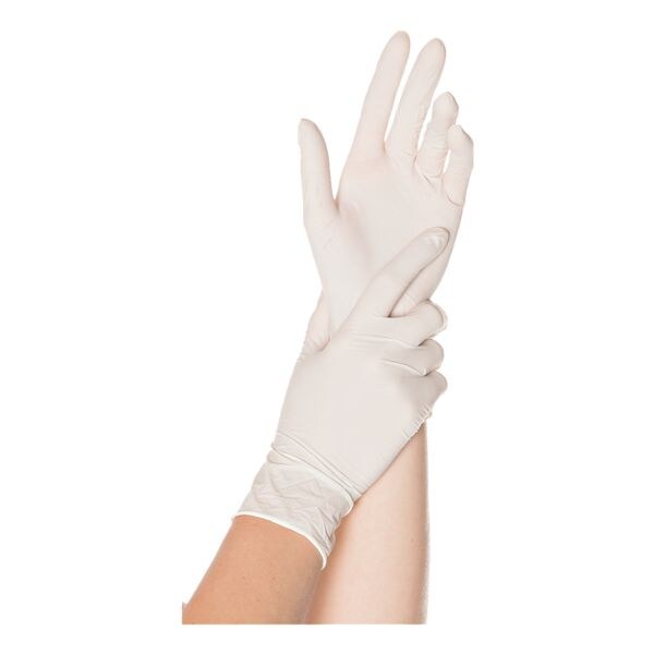 100 Franz Mensch gants jetables Skin Latex, Taille XL blanc