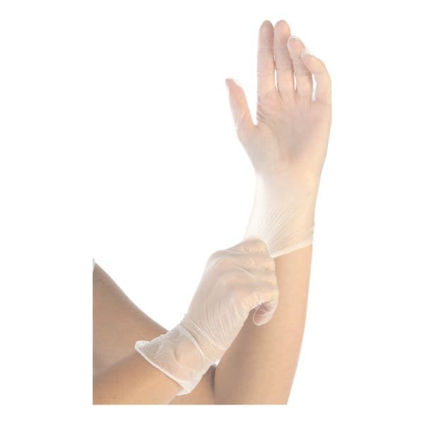 100 Franz Mensch gants jetables Classic vinyle, Taille L blanc