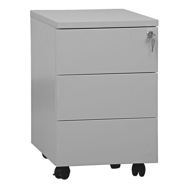 G�rkan Caisson � roulettes en acier avec 3 tiroirs