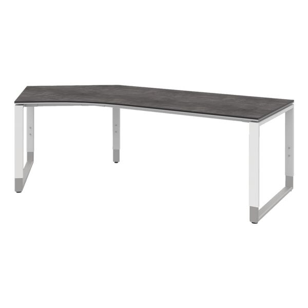 rhr Bureau d'angle Objekt Plus 217 cm, pitement en arche blanc / couleur aluminium
