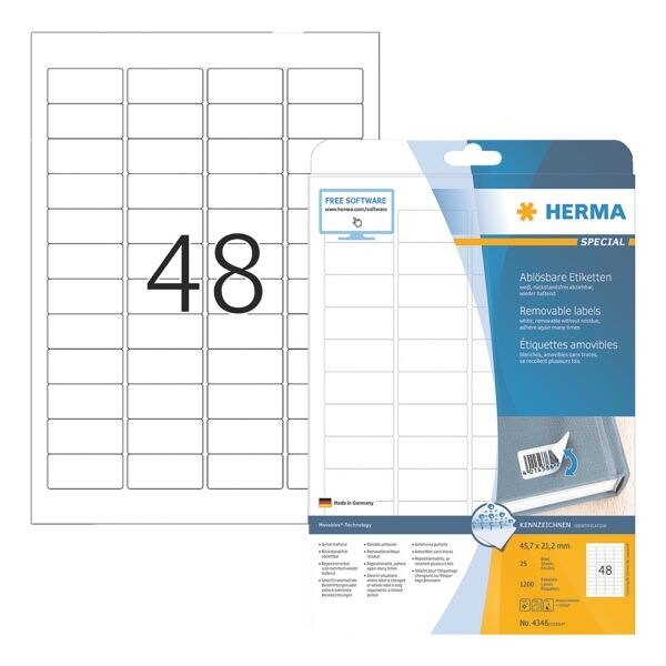 Herma 1200 paquets d’étiquettes détachables Herma 1200 paquets d’étiquettes détachables