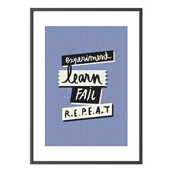 Paperflow Cadre dcoratif mural A3  Experiment, learn, fail, repeat  cadre noir